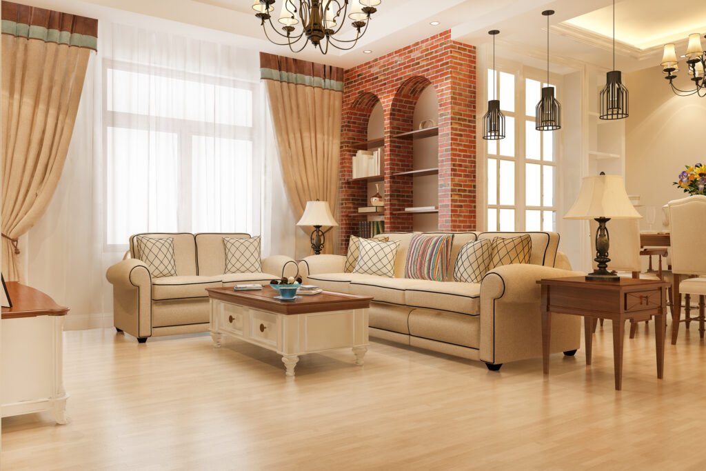 Luxury Living Room Interior with Italian Marble Flooring at Gami Jimmy Park Nerul